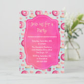Donut Macarons en Cupcake Generic Party Uitnodigen Kaart (Staand voorkant)