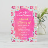 Donut macarons en cupcake patroon verjaardag uitno kaart (Staand voorkant)