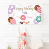Donut meisje 2e verjaardag spandoek (Insitu)