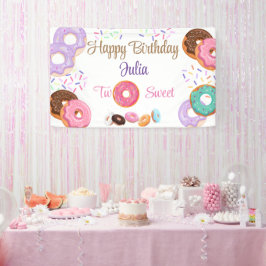 Donut meisje 2e verjaardag spandoek