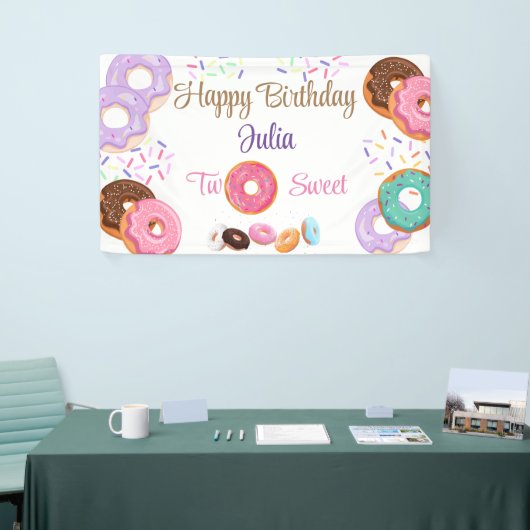 Donut meisje 2e verjaardag spandoek (Beurs)