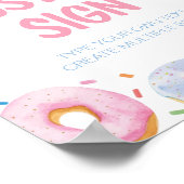 Donut Meisje Verjaardag Party Tafel Teken Poster (Hoek)