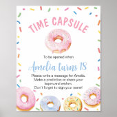 Donut Meisje Verjaardag Tijd Capsule teken Poster (Voorkant)