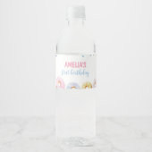 Donut Meisje Verjaardag Water Fles Label Waterfles Etiket (Voorkant)