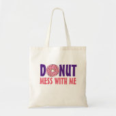 Donut Mess met me Aardbeien Doughnut Foodie Tote Bag (Voorkant)