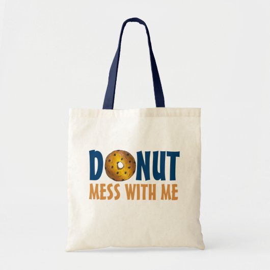 Donut Mess met me Blueberry Doughnut Tas (Voorkant)