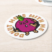 Donut Mess met mij Ronde Kartonnen Onderzetter (Gebogen)