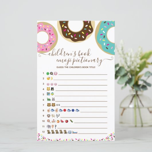 Donut met boek Emoji van liefdeskinderen (Staand voorkant)