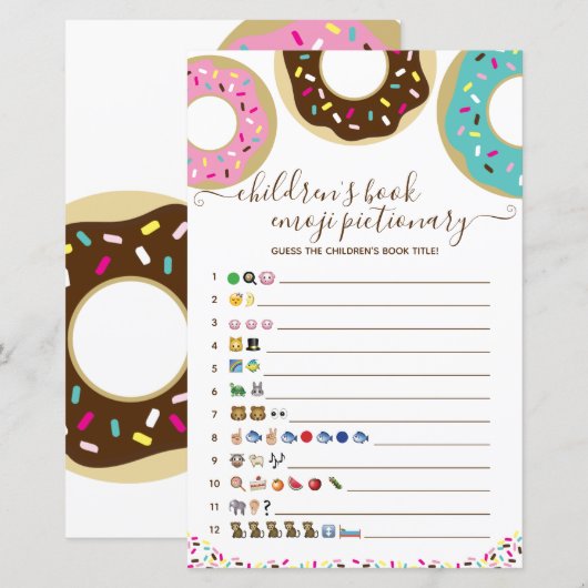 Donut met boek Emoji van liefdeskinderen (Voorkant / Achterkant)