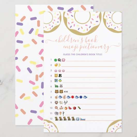 Donut met boek Emoji van liefdeskinderen (Voorkant / Achterkant)