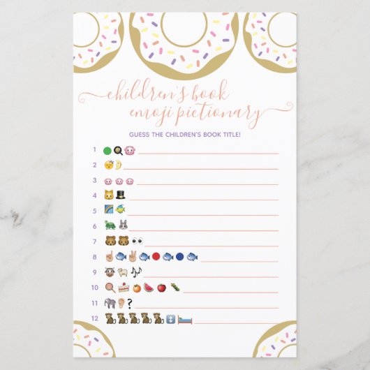 Donut met boek Emoji van liefdeskinderen (Voorkant)