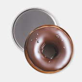 Donut met Chocolade Frosting en Witte Sprinkles Magneet (Voorkant / Achterkant)