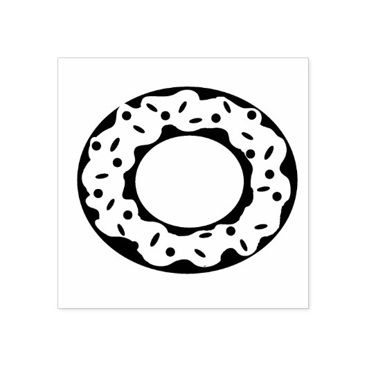 Donut met Frosting en Sprinkles Rubber Stamp Rubberstempel (Afrduk)