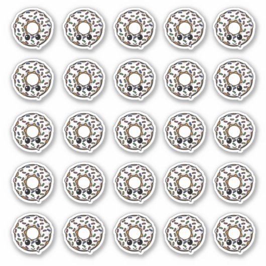Donut met Frosting en Sprinkles Sticker (Voorkant)