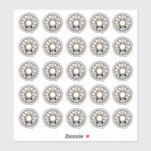 Donut met Frosting en Sprinkles Sticker (Vel)