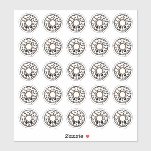 Donut met Frosting en Sprinkles Sticker (Vel)