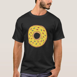 Donut met Geel Icing Motief voor Mannen Vrouwen Ch T-shirt