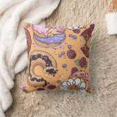 Donut met hap illustratie kussen (Deken)