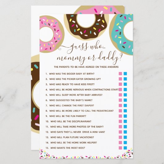 Donut met liefde, raad eens wie? Game (Voorkant / Achterkant)