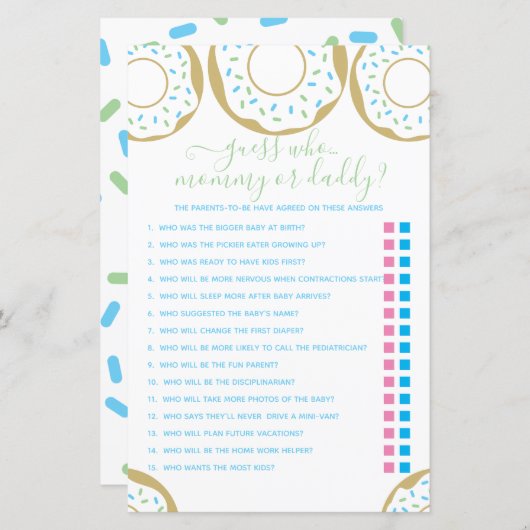 Donut met liefde, raad eens wie? Game (Voorkant / Achterkant)