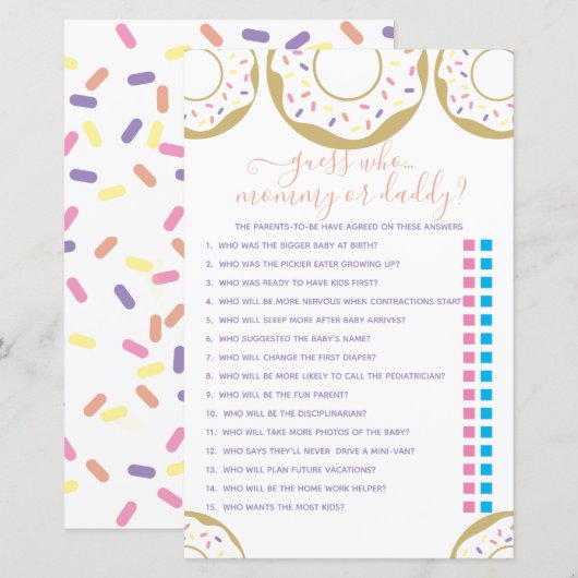 Donut met liefde, raad eens wie? Game (Voorkant / Achterkant)