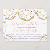 Donut met liefdessproeier roze Baby Kaart (Voorkant / Achterkant)