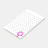 Donut met ogen en springen, 4x6 post-it® notes (Schuin)