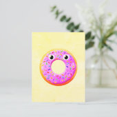 Donut met ogen en springen briefkaart (Staand voorkant)