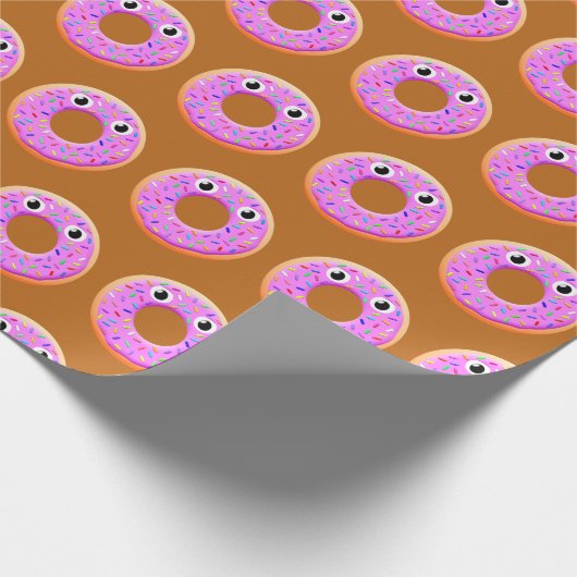 Donut met ogen en springen cadeaupapier (Hoek)