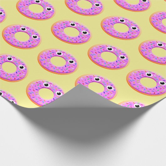 Donut met ogen en springen cadeaupapier (Hoek)