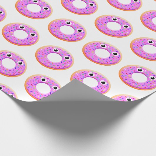 Donut met ogen en springen cadeaupapier (Hoek)
