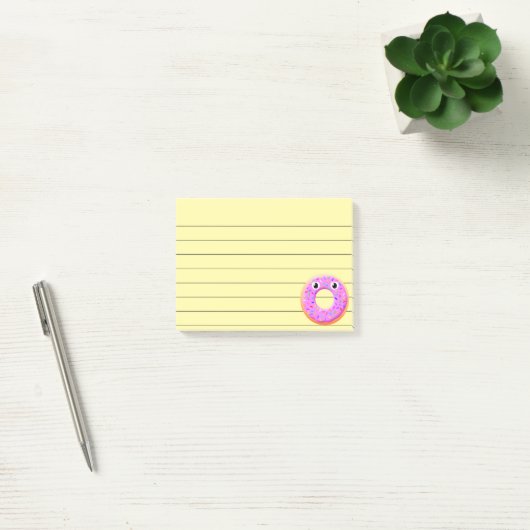 Donut met ogen en springen, inkt, 4x3 post-it® notes (Kantoor)