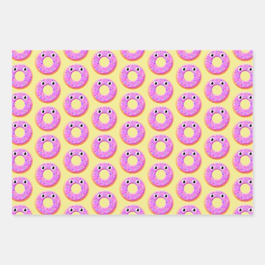 Donut met ogen en springen inpakpapier vel (Voorkant 3)