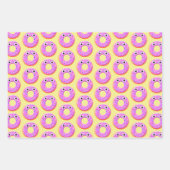 Donut met ogen en springen inpakpapier vel (Voorkant)