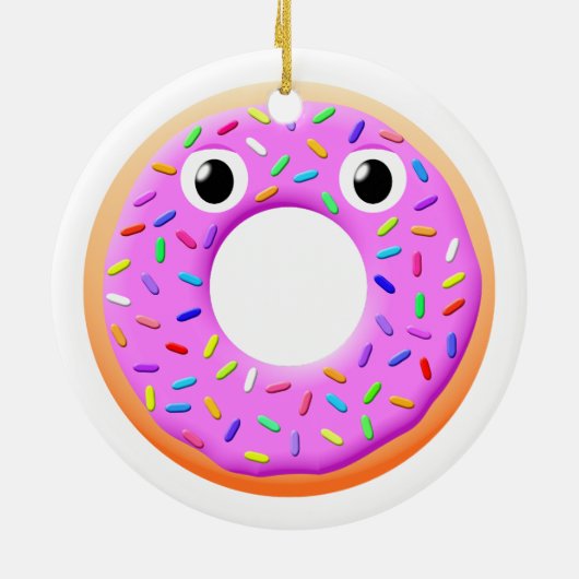 Donut met ogen en springen keramisch ornament (Achterkant)