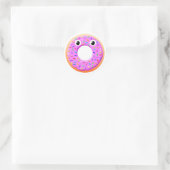 Donut met ogen en springen ronde sticker (Tas)