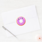 Donut met ogen en springen ronde sticker (Envelop)