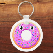 Donut met ogen en springen sleutelhanger (Voorkant)