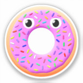 Donut met ogen en springen sticker (Voorkant)