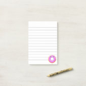 Donut Met Ogen En Sprinkels Tekening Gelinieerd 4x Post-it® Notes (Op bureau)