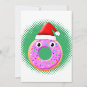 Donut met ogen en strooit Santas Pet tekening Feestdagenkaart (Voorkant)