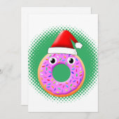 Donut met ogen en strooit Santas Pet tekening Feestdagenkaart (Voorkant / Achterkant)