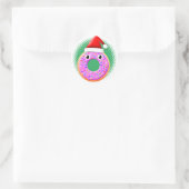 Donut met ogen en strooit Santas Pet tekening Ronde Sticker (Tas)