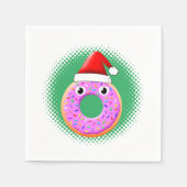 Donut met ogen en strooit Santas Pet tekening Servet (Voorkant)