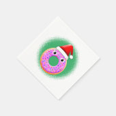 Donut met ogen en strooit Santas Pet tekening Servet (Hoek)