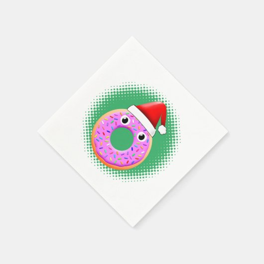 Donut met ogen en strooit Santas Pet tekening Servet (Hoek)