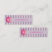 Donut met roze Bevroren website en springen Mini Visitekaartje (Voorkant / Achterkant)