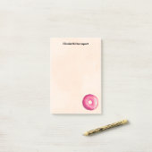 Donut met roze Frosting & Sprinkles gepersonalisee Post-it® Notes (Op bureau)