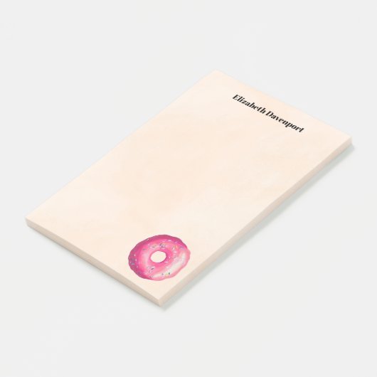 Donut met roze Frosting & Sprinkles gepersonalisee Post-it® Notes (Schuin)