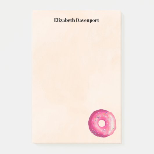 Donut met roze Frosting & Sprinkles gepersonalisee Post-it® Notes (Voorkant)